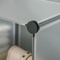 Mobile Scarpiera Modulare Salvaspazio, 16 Cubi 30x30x30 cm in Acciaio e PP, 125x32x125 cm, Trasparente