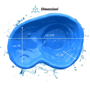 Laghetto da giardino caldonazzo azzurro litri 120 da 110x78xh28