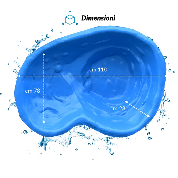 Laghetto da giardino caldonazzo azzurro litri 120 da 110x78xh28