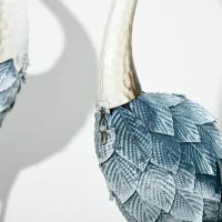 Set di 2 Statue da Giardino Scultura di Gru Decorazione Uccello Esterna in Acciaio per Terrazza Balcone Cortile Prato