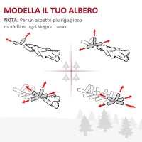 Albero di Natale Slim Artificiale 210 cm con Rami Realistici, Albero di Natale Alto e Stretto con Base Pieghevole, Verde