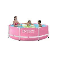 28290NP - Piscina Metal Frame Rosa 244X76Cm