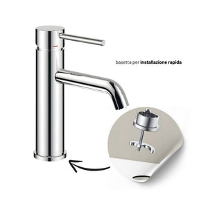 Miscelatori bagno lavabo e bidet serie jazz con leva in metallo e piletta facile installazione *** finitura- cromo, c...