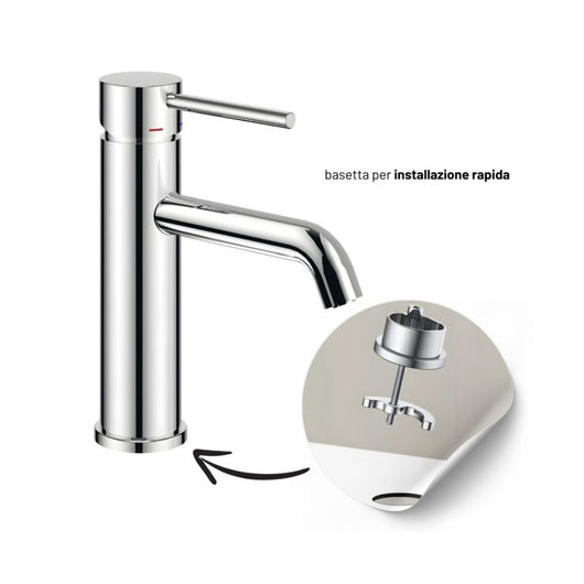 Miscelatori bagno lavabo e bidet serie jazz con leva in metallo e piletta facile installazione *** finitura- cromo, c...
