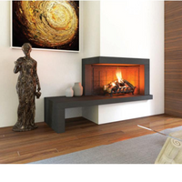 Camino legna prefabbricato ghisa focolare aperto reversibile ds110 tgh calore