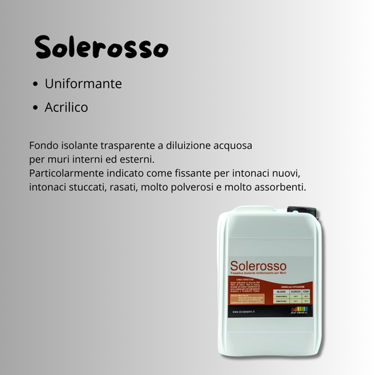 I pre trattamenti primer solerosso fissativo acrilico uniformante trasparente *** formato 10 lt, confezione 1