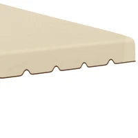 Tettuccio di Ricambio per Gazebo da Giardino 3x3m con Tetto a 2 Livelli in Poliestere Beige
