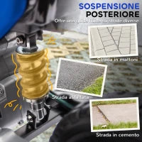 Moto Elettrica per Bambini con Rotelle Rimovibili, Sospensioni, Suoni e Indicatore di Carica, Blu