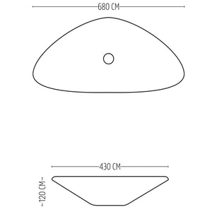 Lavabo da appoggio ceramica bianco triangolare arredo bagno 68x47,5x12,5 cm