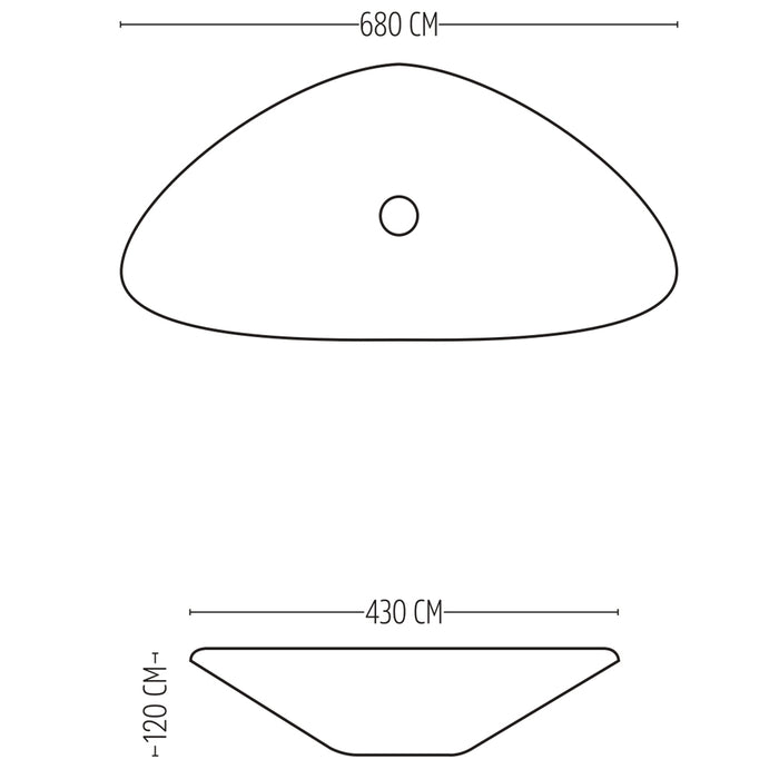 Lavabo da appoggio ceramica bianco triangolare arredo bagno 68x47,5x12,5 cm