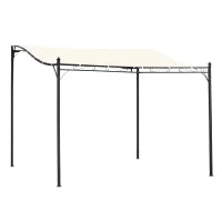 Gazebo Pergola 3x3m da Giardino con Tenda Impermeabile Crema