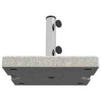 Base per Ombrellone da Giardino 25kg per Pali da Ø32mm, Ø38mm e Ø48mm, in Granito e Acciaio Inox, 38x38x38 cm, Grigia