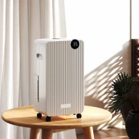 Deumidificatore 12 L/giorno, silenzioso, serbatoio d'acqua 2,1 L, display LED, 28x18,5x50,5cm, bianco
