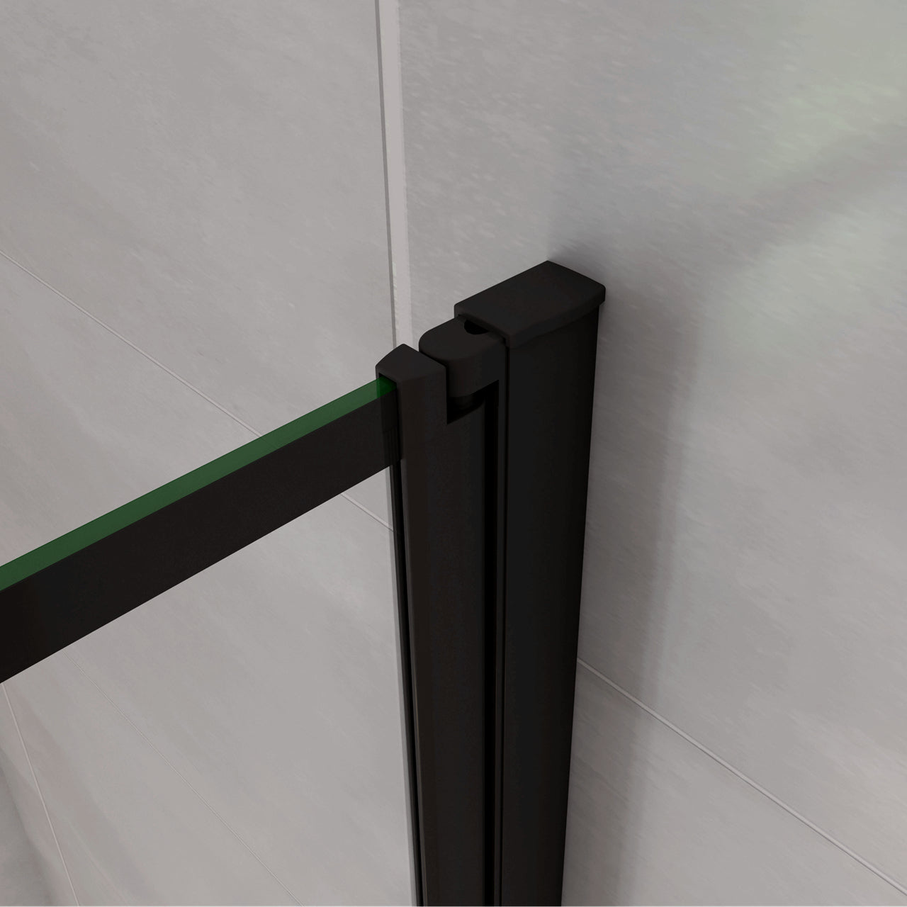 Parete Vasca Doccia 70xh.140cm Sopravasca Anta Girevole in Vetro Temperato 4 mm Trasparente con Bordo Nero Serigrafato