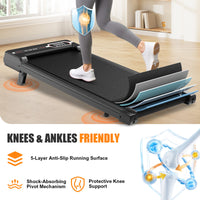 Tapis roulant con inclinazione - Tapis Roulant Salvaspazio 1-8KM/H - Walking Pad con 5 Ammortizzazione e Motore Silenzioso da 2,5 CV - Carico Massimo 120KG, Noir