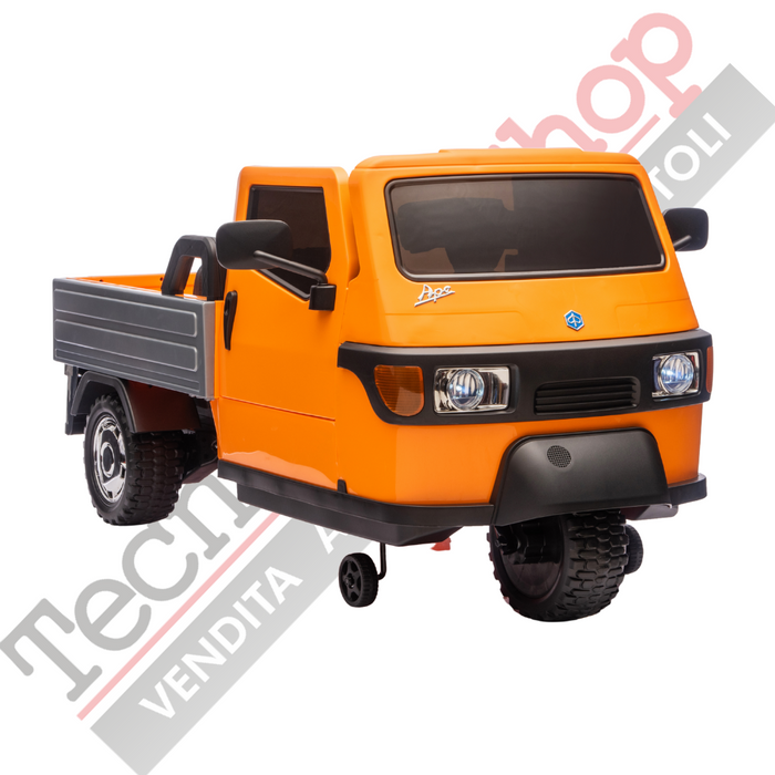 Triciclo Elettrico Piaggio Ape Car Per Bambini -Arancione
