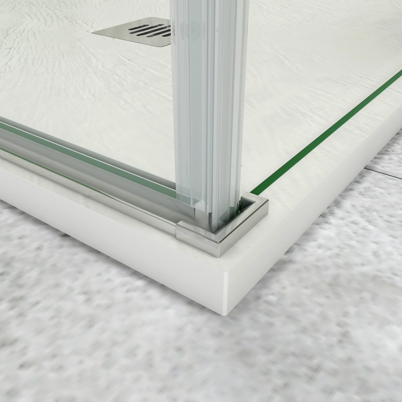 185 cm Box Doccia a Tre Lati Porta Battente 90 cm Doppia Parete Fissa 80 cm Vetro da 6 mm Temperato Anticalcare Barra Stabilizzatrice 45 cm Cromo Lucido