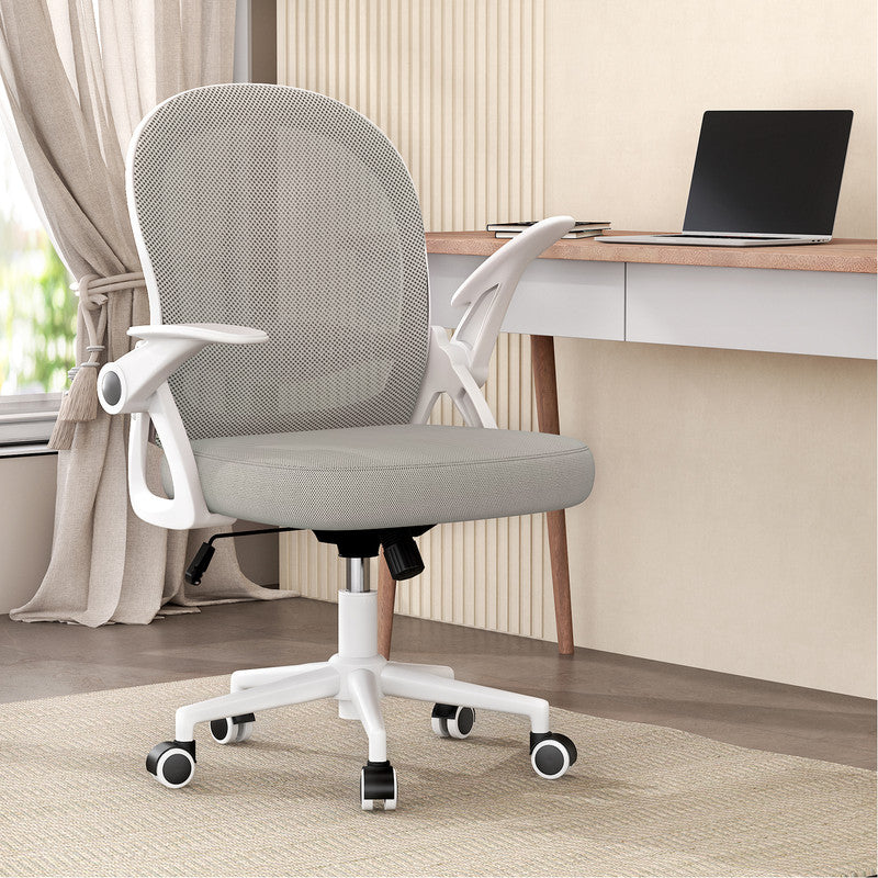 Sedia Ufficio con Supporto Lombare - RATTANTREE - Sedia Ufficio da Scrivania ergonomica Braccioli 90° Regolabile - Grigio