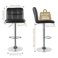 Sgabelli da bar set di 4 - RATTANTREE - con Schienale e Poggiapiedi - Nero