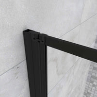 Sopravasca 90x140 cm Parete Doccia per Vasca 2 Antine Pieghevoli a Libro Vetro Temperato Trasparente Da 4 mm Profilo Nero Opaco