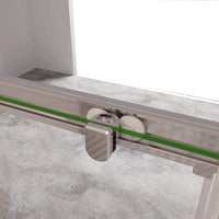 185 cm Box Doccia Angolare Porta Scorrevole con Parete Fissa Vetro Temperato 5 mm Trasparente Telaio Cromato Lucido 170x70 cm