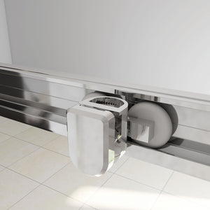 H.185 cm Box Doccia a Tre Lati Porta Scorrevole con 2 Parete Fissa Vetro Temperato 5 mm Satinato Opaco 110x80x80 cm