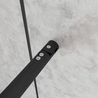 Doccia Walk In Parete Fissa Vetro Temperato 8 mm Anticalcare 120x200cm Semitrasparente Riquadri Nero Serigrafato Barra Stabilizzatrice da 70-120 cm