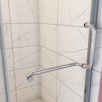 100x190 cm Porta Doccia Per Nicchia Apertura Battente in Vetro 8 mm Temperato Trasparente Anticalcare e Maniglione Porta Asciugamani Barra Stabilizzatrice