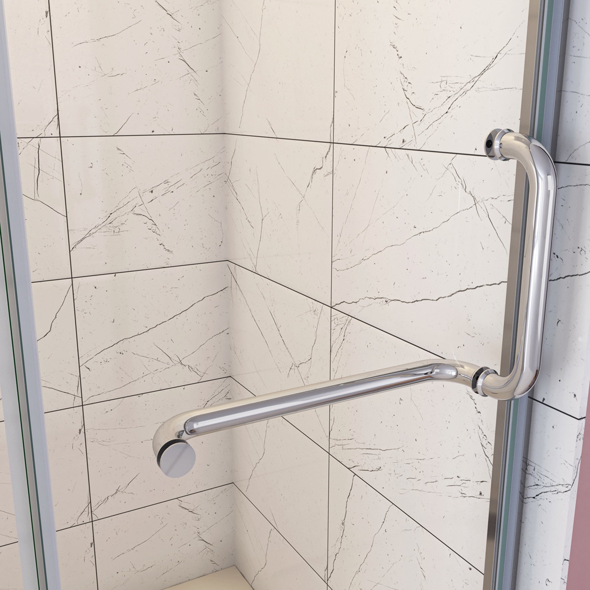 90x190 cm Porta Doccia Per Nicchia Apertura Battente in Vetro 8 mm Temperato Trasparente Anticalcare e Maniglione Porta Asciugamani Barra Stabilizzatrice