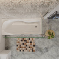 130x140cm Parete Doccia Sopravasca Angolare 3 Ante Pieghevoli con Parete Laterale 70 cm Vetro Temperato 6mm Trasparente Anticalcare Cromato Lucido