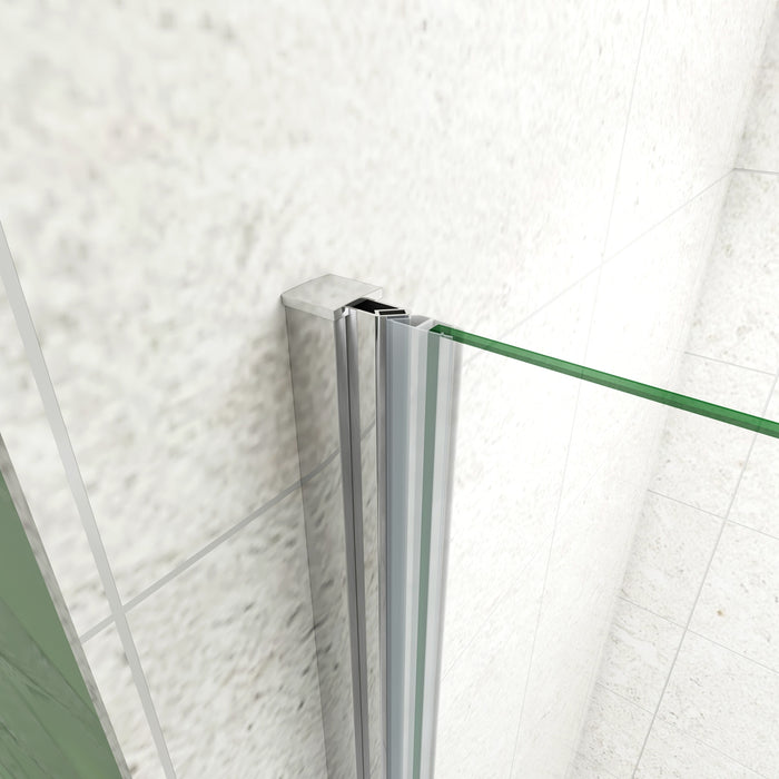 185 cm Box Doccia Angolare Porta Battente 90 cm Parete Fissa 70 cm Vetro da 6 mm Temperato Anticalcare Barra Stabilizzatrice 45 cm Cromo Lucido