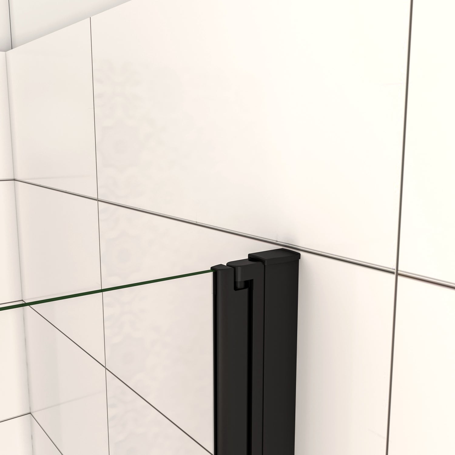 90x190 cm Porta Doccia per Nicchia Apertura Battente Pieghevole in Vetro Temperato Trasparente 5 mm Anticalcare Telaio Nero Opaco