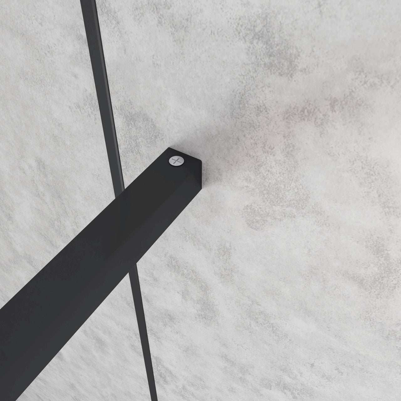 Doccia Walk In Parete Fissa Vetro Temperato 8 mm Anticalcare 120x200cm Semitrasparente Riquadri Nero Serigrafato Barra Stabilizzatrice da 90 cm