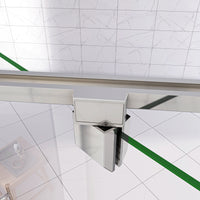 185cm Box Doccia Angolare Porta Girevole Battente con Parete Fissa 76x80cm in Vetro Temperato Trasparente 5 mm Profilo Cromo Lucido