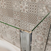 120x140cm Parete Doccia Sopravasca Angolare 2 Ante Pieghevoli con Parete Laterale 60 cm Vetro Temperato 6 mm Anticalcare Portasciugamani Cromato Lucido