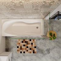 H.140 cm Sopravasca da Bagno Doccia con Parete Fissa 120x80 cm Due Ante Pieghevoli a Libro Vetro Temperato Trasparente 6 mm Anticalcare Cromo Lucido