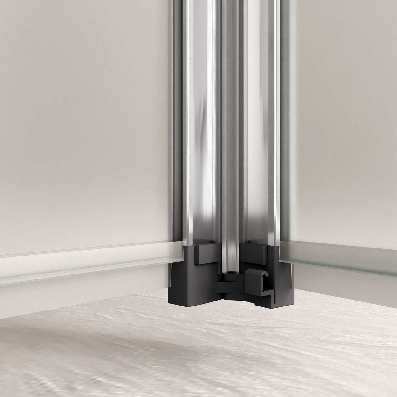 185cm Box Doccia a Tre Lati Porta a Soffietto 76cm con Doppia Parete Fissa 80x80cm in Vetro Temperato Satinato Opaco 5 mm Profilo Cromato Lucido