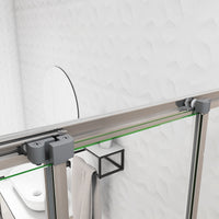 195 cm Box Doccia per Nicchia Porta Scorrevole ad Ante Sovrapposte Vetro Temperato 6 mm Trasparente Anticalcare Profili Cromati Lucidi 140 cm