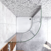 90x90x195 cm Box Doccia Semicircolare Porte Battenti e Ante Pieghevoli in Vetro Temperato 6mm Anticalcare Trasparente Profilo Cromo Lucido