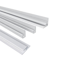 H.210 cm Pannello Doccia ad Angolo 40x80x90 cm Realizzato in Alluminio da 3 mm con Profili Finitura Bianco Opaco per Rivestimento Parete Bagno