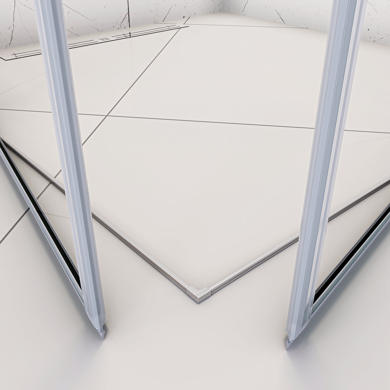 90x90x195 cm Box Doccia Ad Angolo Doppie Porte Apertura Battente in Vetro 6 mm Temperato Anticalcare Trasparente con 2 Barre Stabilizzatrici Cromo Lucido