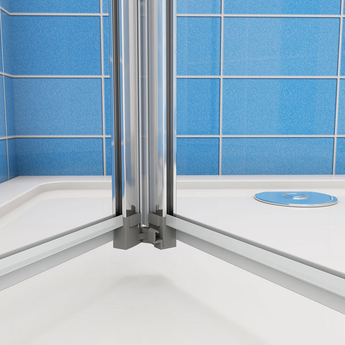 185 cm Box Doccia per Nicchia Porta a Soffietto Vetro Temperato 5 mm Trasparente  Profili Cromati Lucidi 86 cm