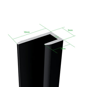 90x210 cm Pannello Doccia Realizzato in Alluminio Spessore 3mm con Profili Finitura Nero Opaco per Rivestimento Parete Bagno