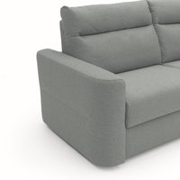 Cupido Divano letto con morbido schienale alto in tessuto impermeabile simil cotone T13 202 cm (mat. 140x197) grigio