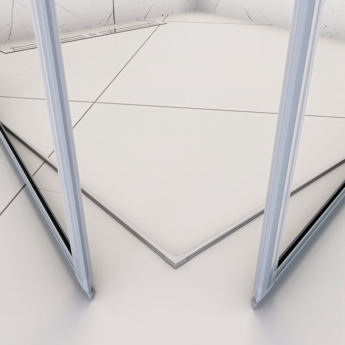 90x80x190 cm Box Doccia Angolare Porte Battenti in Vetro 8 mm Temperato Trasparente Anticalcare Ante con Barre Stabilizzatrici