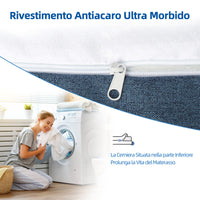 Materasso 80X190cm, Altezza 20 CM, Materassi memory foam, Da morbido a medio rigido, Ipoallergenico, Rivestimento sfoderabile - Bigzzia