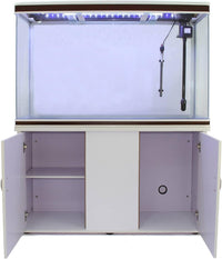 Acquario 300 Litri con Armadietto Bianco e Kit con Piante e Ghiaia Naturale