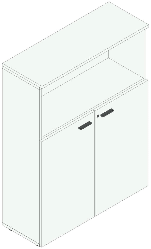 Armadio in legno ad ante battenti per ufficio cm. 90x33,7x117,6h