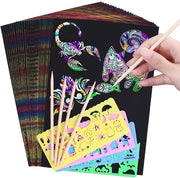Kit di arte scratch per bambini - sviluppo delle abilità manuali - giocattolo innovativo - penna in legno inclusa