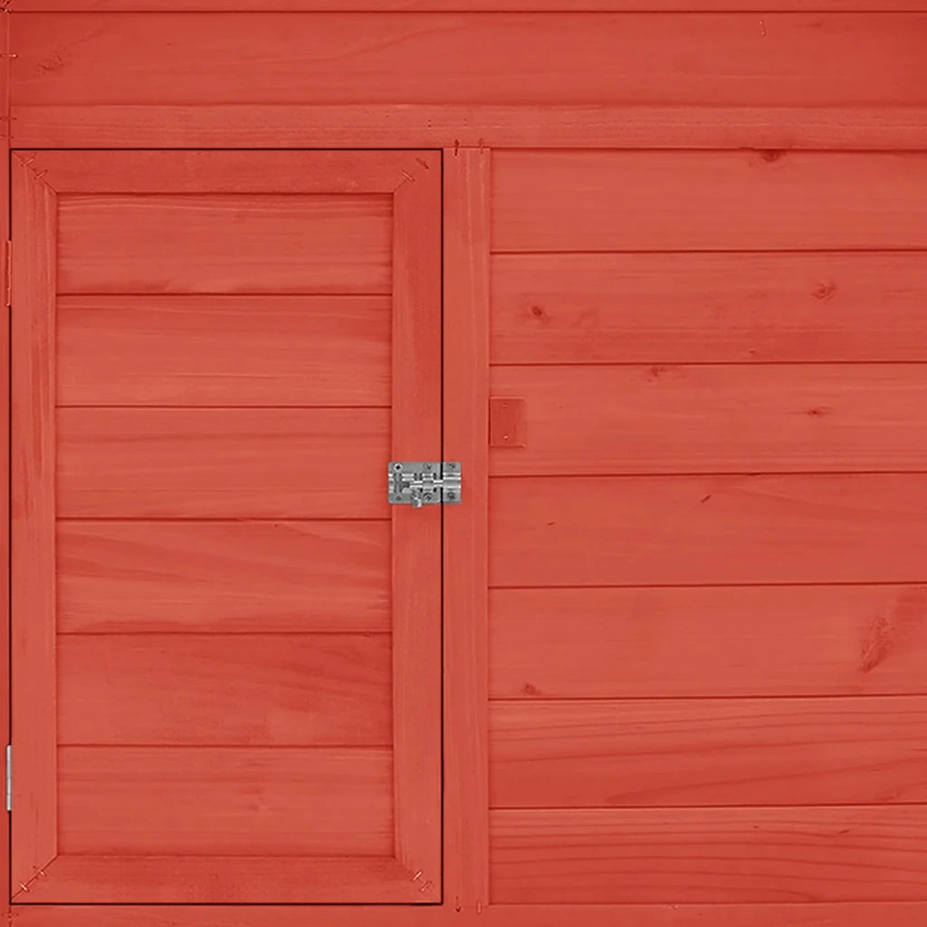 Pollaio Rosso e Bianco 152x96x110 cm in Legno Massello di Abete cod mxl 50268